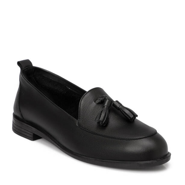 Siyah Deri Kadın Loafer - K25S1AY68139-A23 - 1