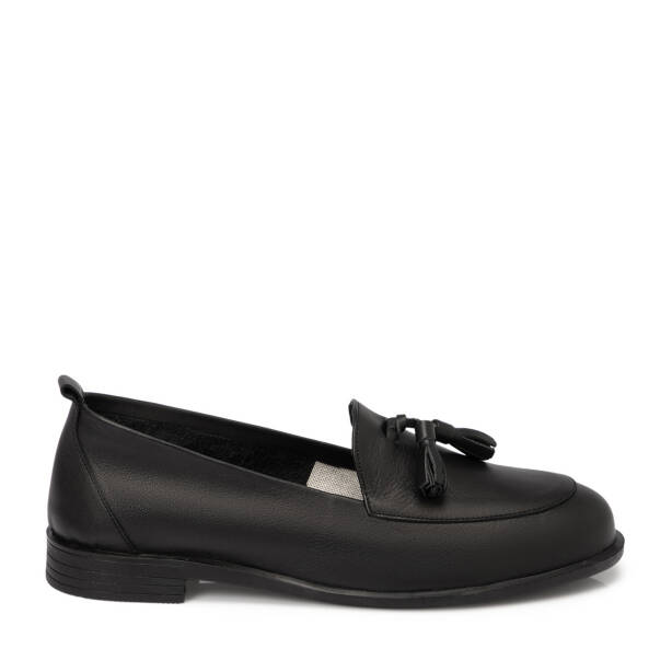 Siyah Deri Kadın Loafer - K25S1AY68139-A23 - 3