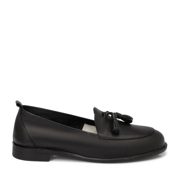 Siyah Deri Kadın Loafer - K25S1AY68139-A23 - 3