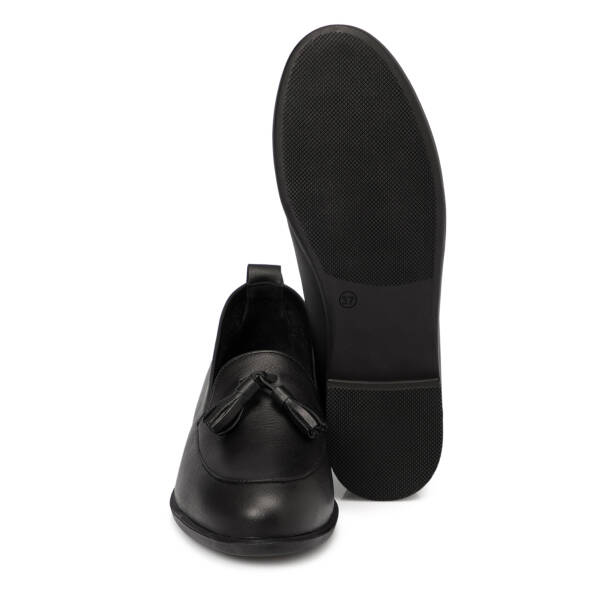 Siyah Deri Kadın Loafer - K25S1AY68139-A23 - 4