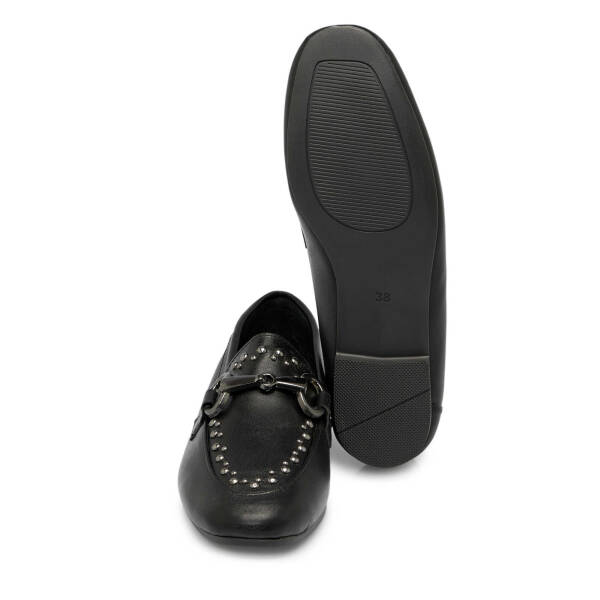 Siyah Deri Kadın Loafer - K25S1AY68161-A23 - 4