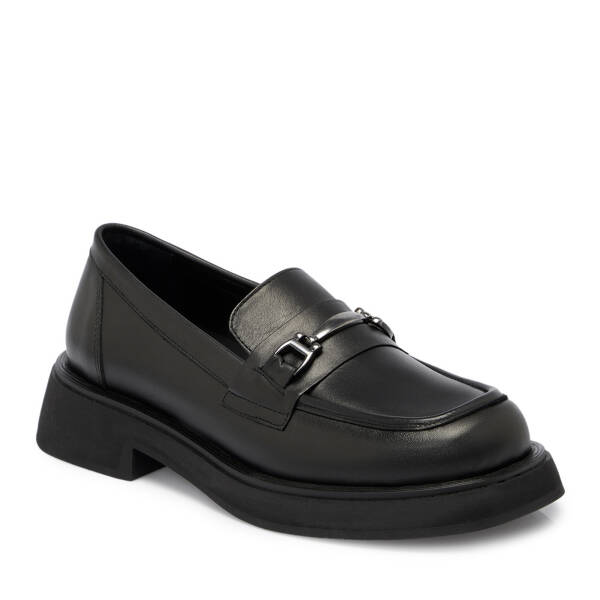 Siyah Deri Kadın Loafer - K25S1AY68178-A23 - 1