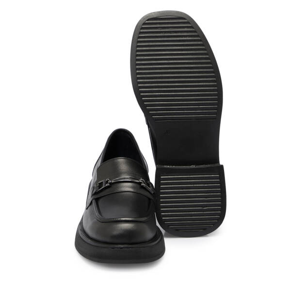 Siyah Deri Kadın Loafer - K25S1AY68178-A23 - 4
