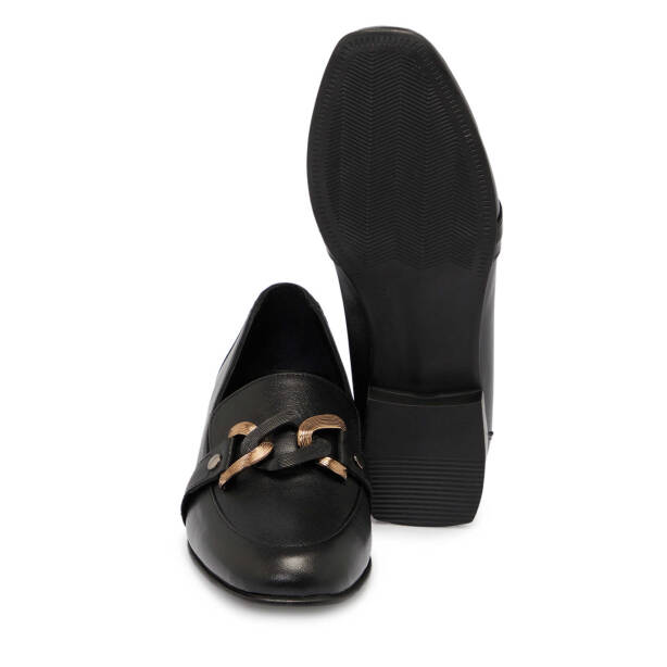 Siyah Deri Kadın Loafer - K25S1AY68191-A23 - 4
