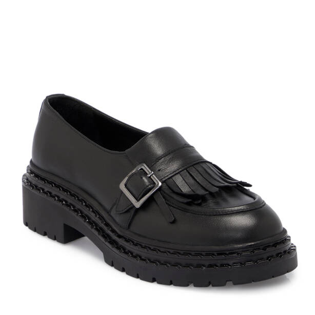 Siyah Deri Kadın Loafer - K25S1AY68300-A23 - 1