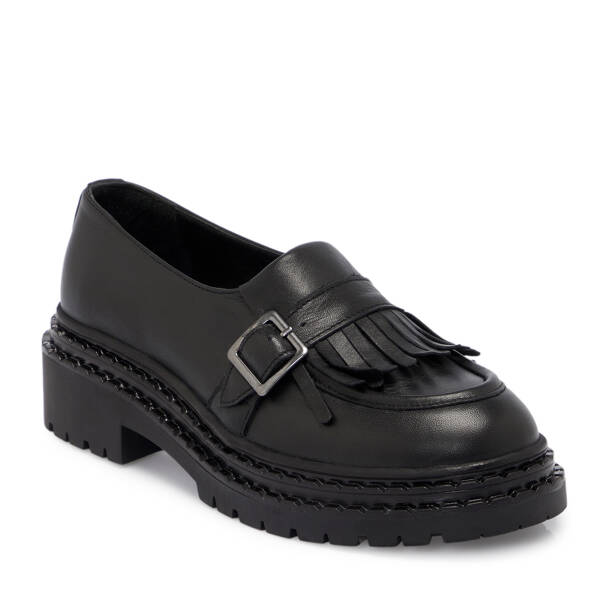 Siyah Deri Kadın Loafer - K25S1AY68300-A23 - 1