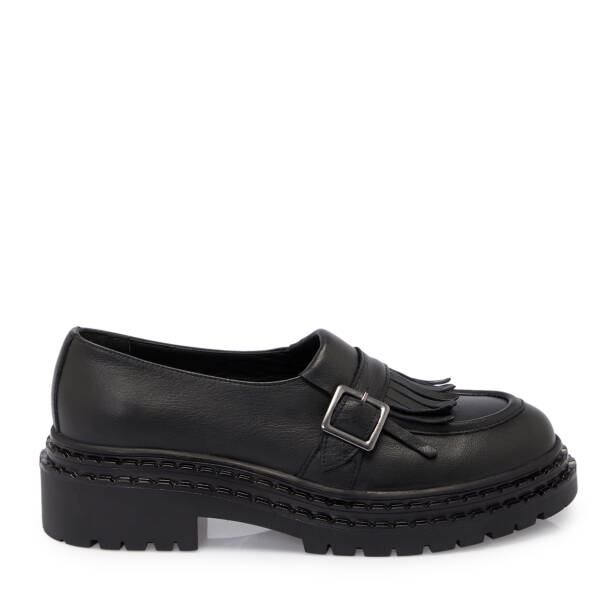 Siyah Deri Kadın Loafer - K25S1AY68300-A23 - 3