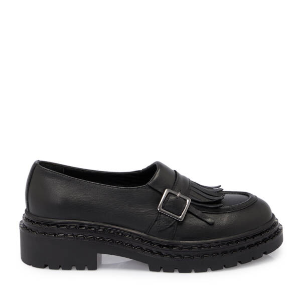Siyah Deri Kadın Loafer - K25S1AY68300-A23 - 3