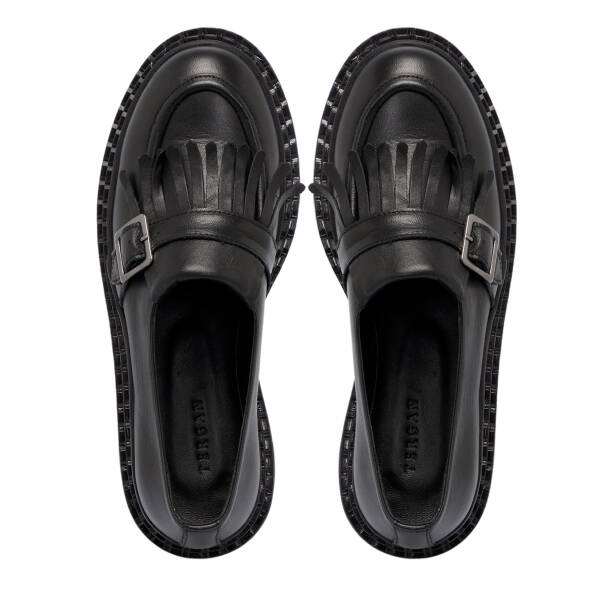Siyah Deri Kadın Loafer - K25S1AY68300-A23 - 5