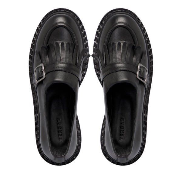 Siyah Deri Kadın Loafer - K25S1AY68300-A23 - 5