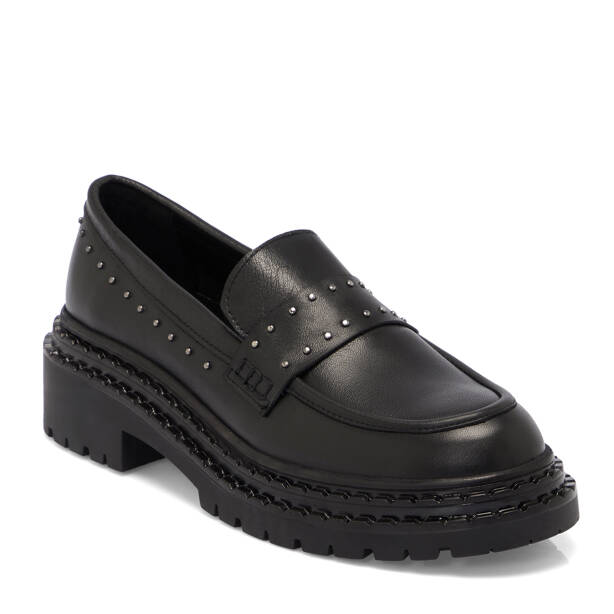 Siyah Deri Kadın Loafer - K25S1AY68301-A23 