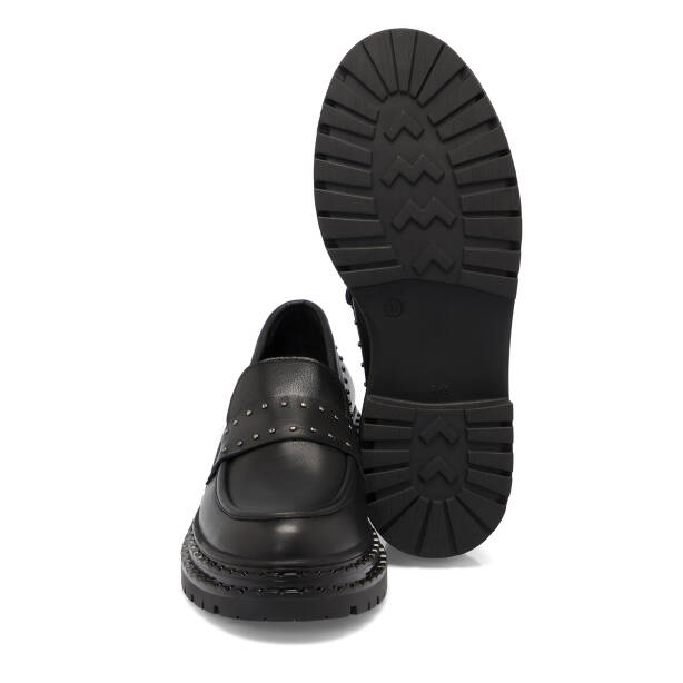 Siyah Deri Kadın Loafer - K25S1AY68301-A23 - 4