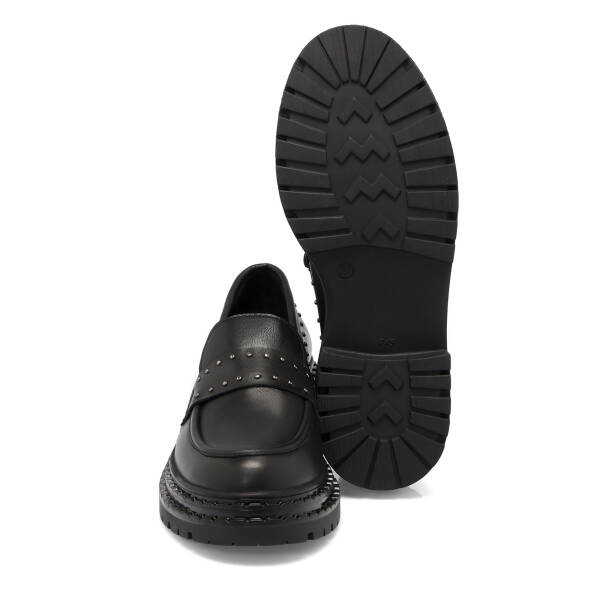 Siyah Deri Kadın Loafer - K25S1AY68301-A23 - 4