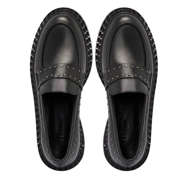 Siyah Deri Kadın Loafer - K25S1AY68301-A23 - 5