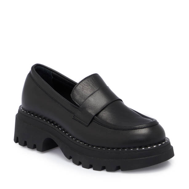 Siyah Deri Kadın Loafer - K25S1AY68303-A23 - 1