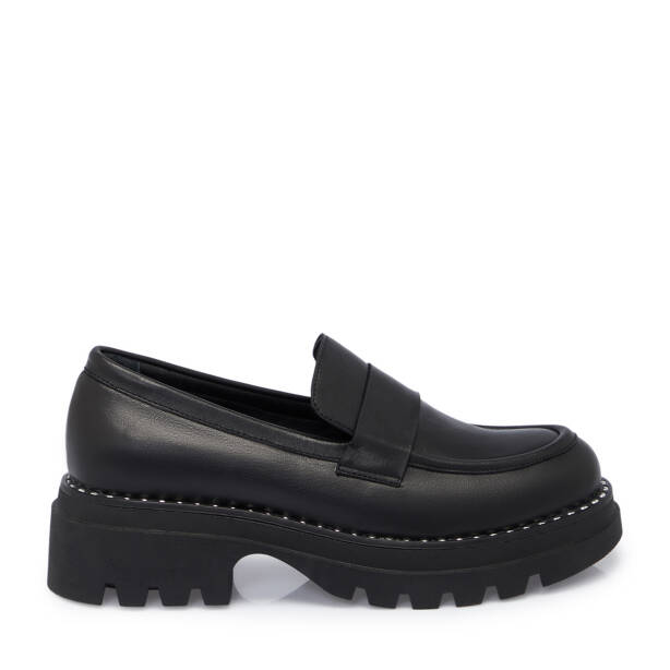 Siyah Deri Kadın Loafer - K25S1AY68303-A23 - 3