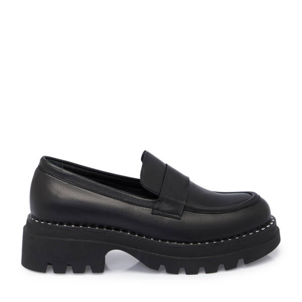 Siyah Deri Kadın Loafer - K25S1AY68303-A23 - 3