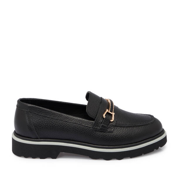 Siyah Deri Kadın Loafer - K25S1AY68321-A23 - 3