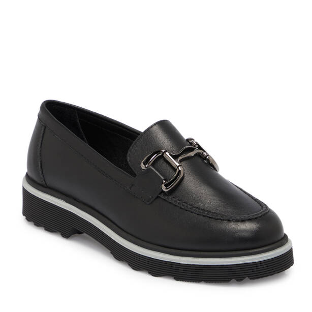 Siyah Deri Kadın Loafer - K25S1AY68322-A23 