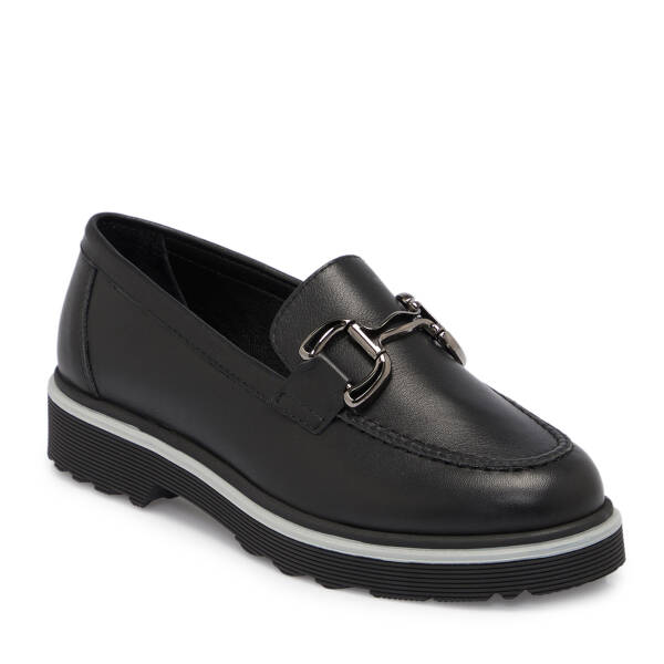 Siyah Deri Kadın Loafer - K25S1AY68322-A23 - 1