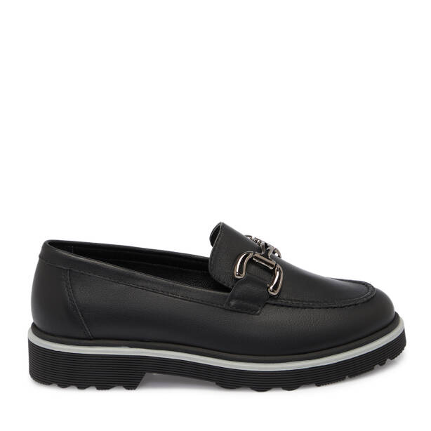 Siyah Deri Kadın Loafer - K25S1AY68322-A23 - 3