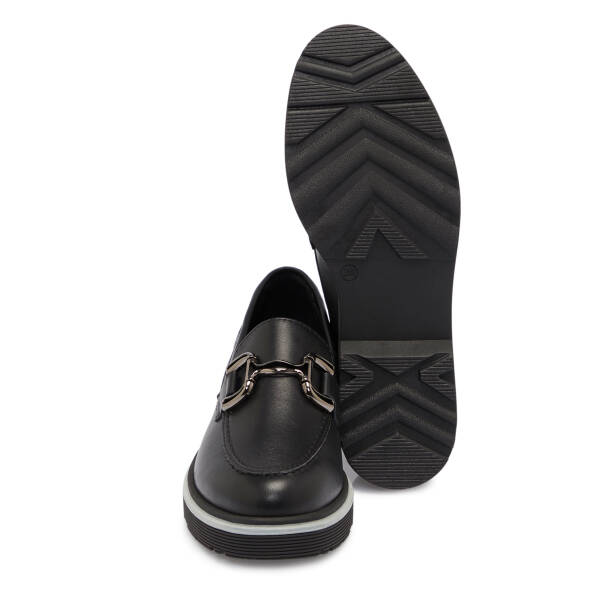 Siyah Deri Kadın Loafer - K25S1AY68322-A23 - 4