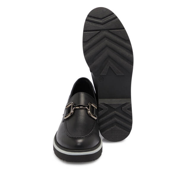 Siyah Deri Kadın Loafer - K25S1AY68322-A23 - 4