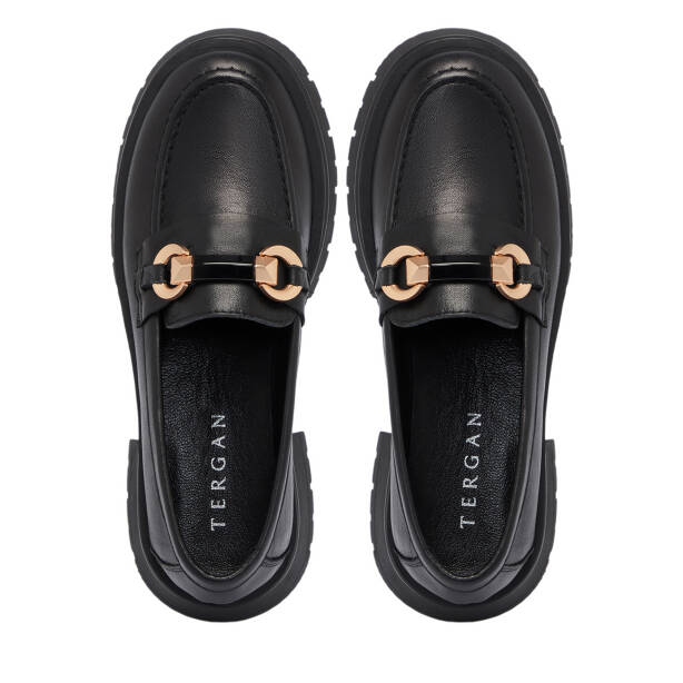 Siyah Deri Kadın Loafer - K25S1AY68323-A23 - 5