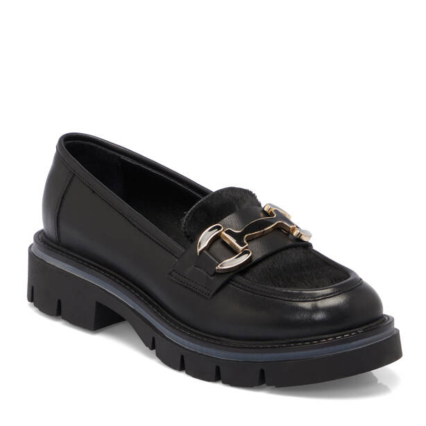 Siyah Deri Kadın Loafer - K25S1AY68335-A23 
