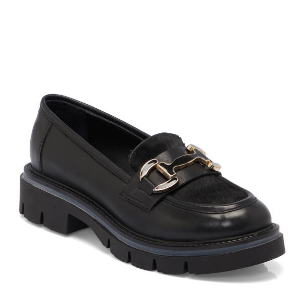Siyah Deri Kadın Loafer - K25S1AY68335-A23 - 1