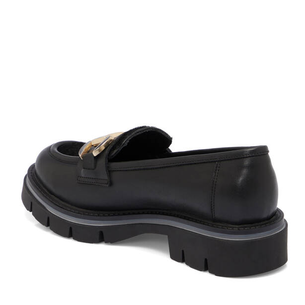 Siyah Deri Kadın Loafer - K25S1AY68335-A23 - 2