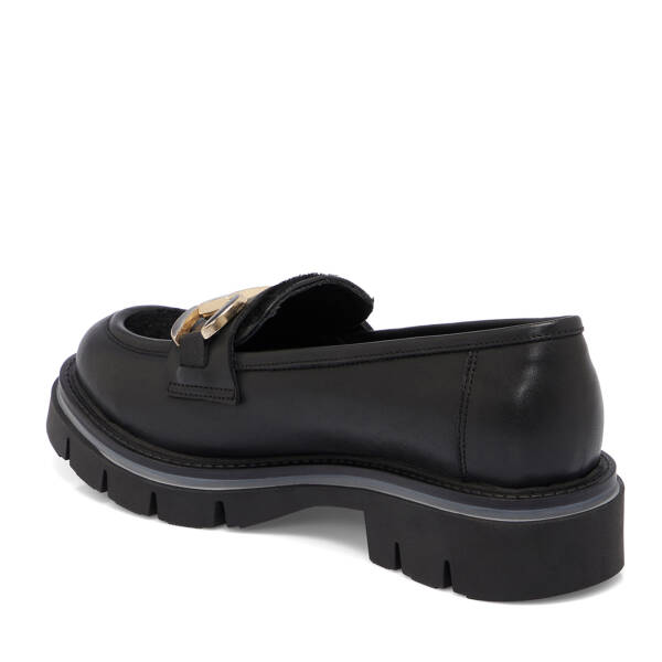 Siyah Deri Kadın Loafer - K25S1AY68335-A23 - 2