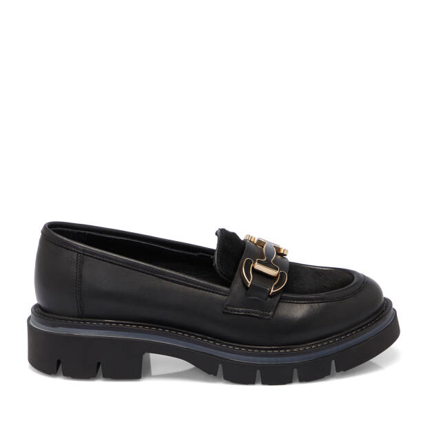 Siyah Deri Kadın Loafer - K25S1AY68335-A23 - 3