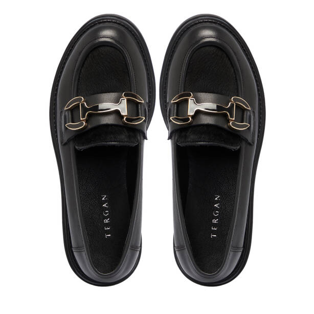 Siyah Deri Kadın Loafer - K25S1AY68335-A23 - 5