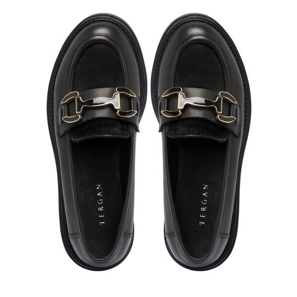Siyah Deri Kadın Loafer - K25S1AY68335-A23 - 5