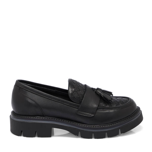 Siyah Deri Kadın Loafer - K25S1AY68336-A23 - 3