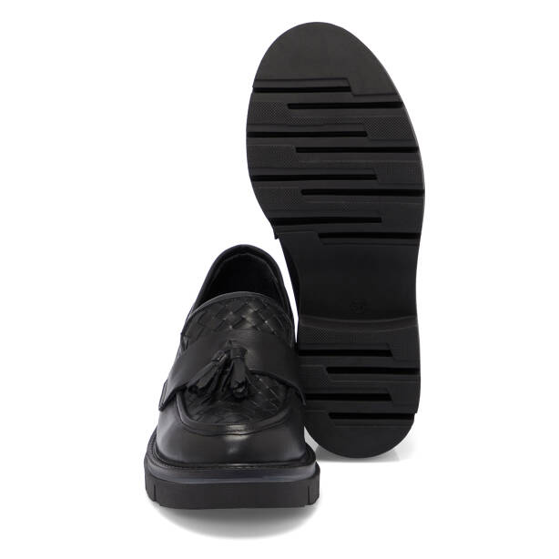Siyah Deri Kadın Loafer - K25S1AY68336-A23 - Tergan