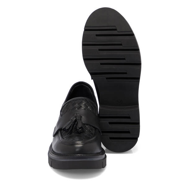 Siyah Deri Kadın Loafer - K25S1AY68336-A23 - 4