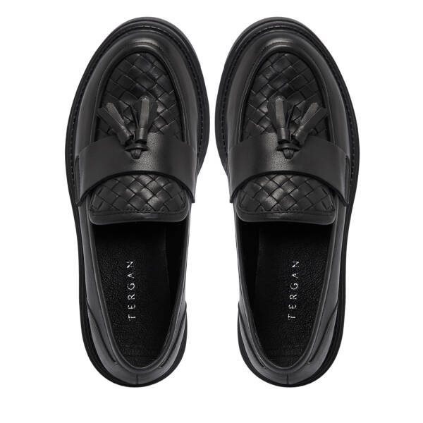 Siyah Deri Kadın Loafer - K25S1AY68336-A23 - 5