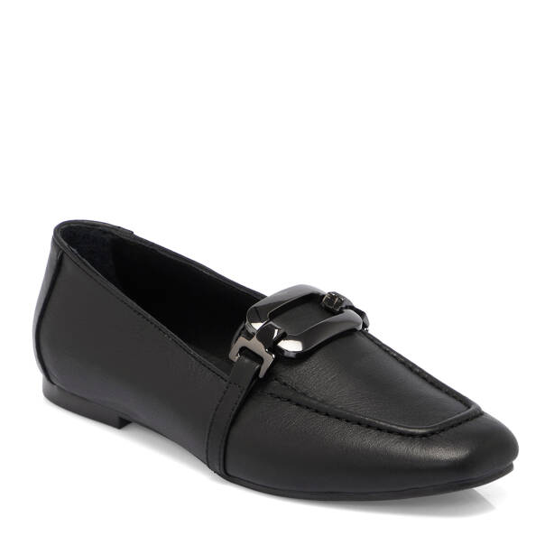 Siyah Deri Kadın Loafer - K25S1AY68358-A23 