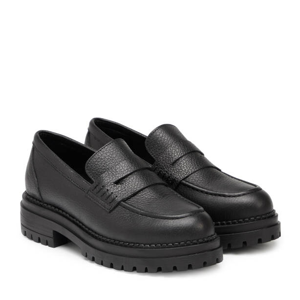 Siyah Hakiki Deri Kadın Loafer - K25S1AY68540-A41 - 2