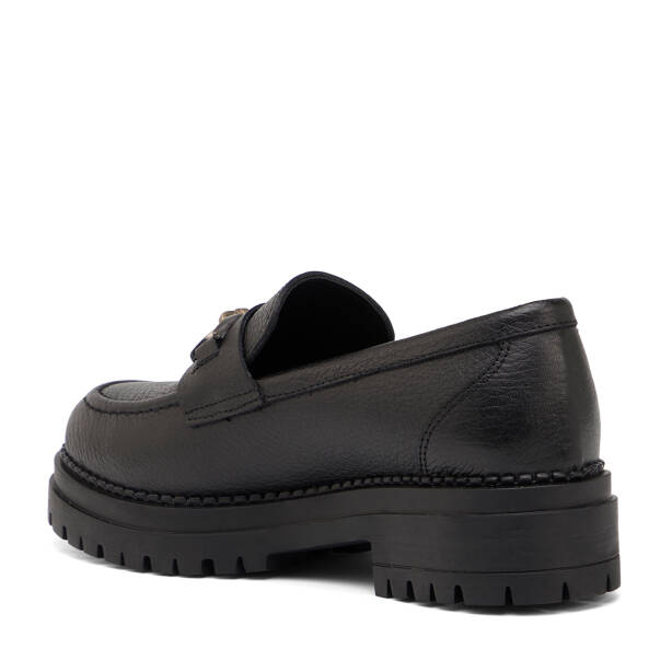 Siyah Hakiki Deri Kadın Loafer - K25S1AY68541-A41 - Tergan