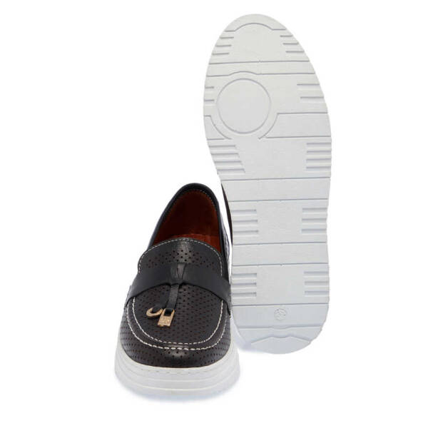 Siyah Deri Kadın Makosen - K24I1AY67152-A23 - 4