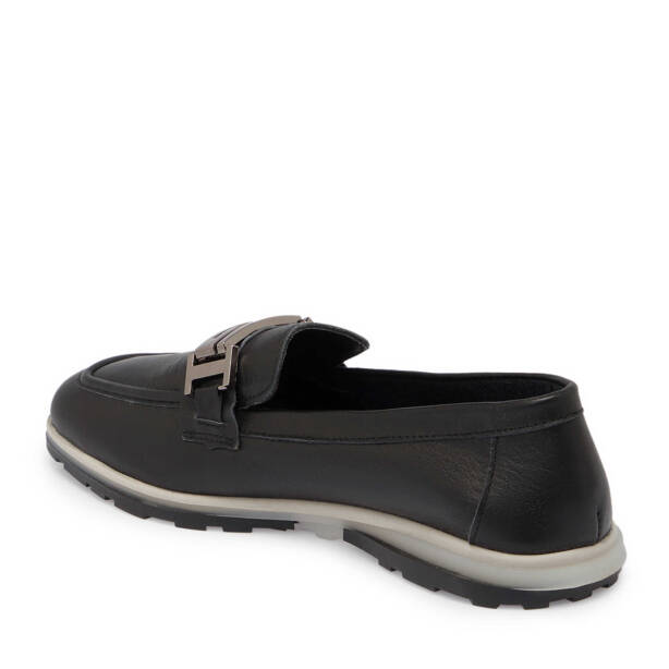 Siyah Deri Kadın Makosen - K24I1AY67310-A23 - 2