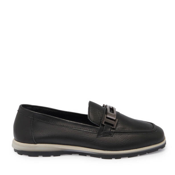 Siyah Deri Kadın Makosen - K24I1AY67310-A23 - 3