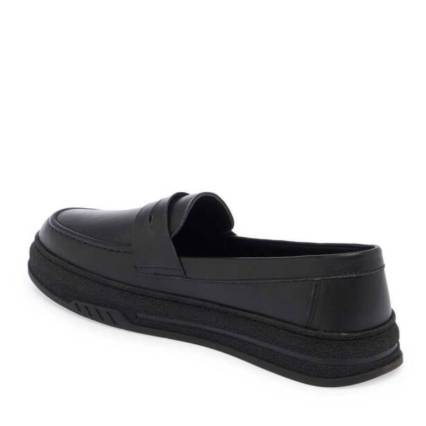 Siyah Deri Kadın Makosen - K24S1AY67638-A23 - Tergan