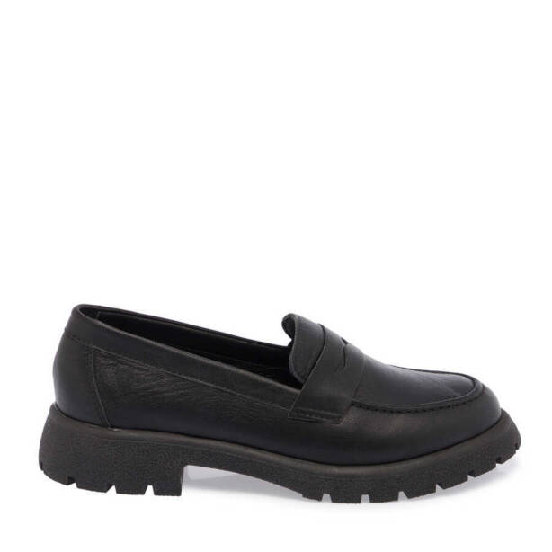 Siyah Deri Kadın Makosen - K24S1AY67640-A23 - 3