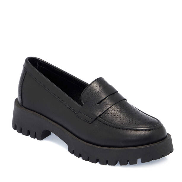 Siyah Hakiki Deri Kadın Makosen - K25I1AY67819-A23 - 1