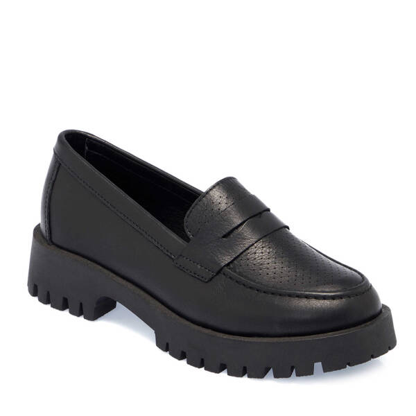 Siyah Hakiki Deri Kadın Makosen - K25I1AY67819-A23 - 1