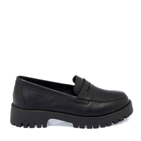 Siyah Hakiki Deri Kadın Makosen - K25I1AY67819-A23 - 3